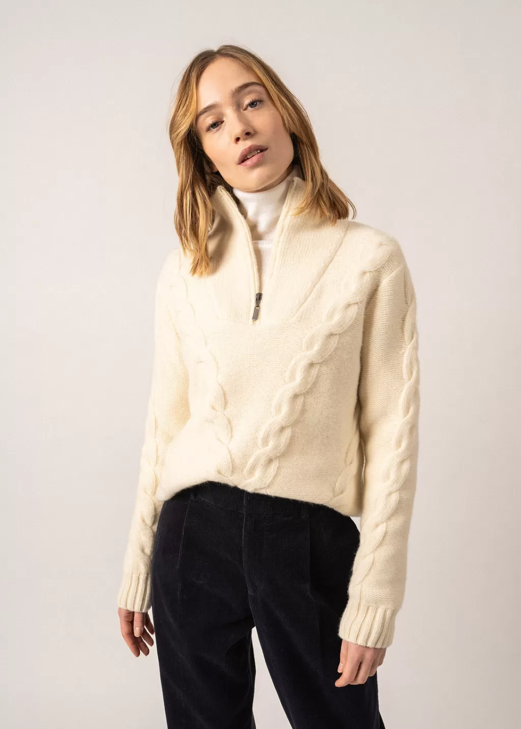 Shop Saint James Aberdeen Truck-collar Jumper Ecume