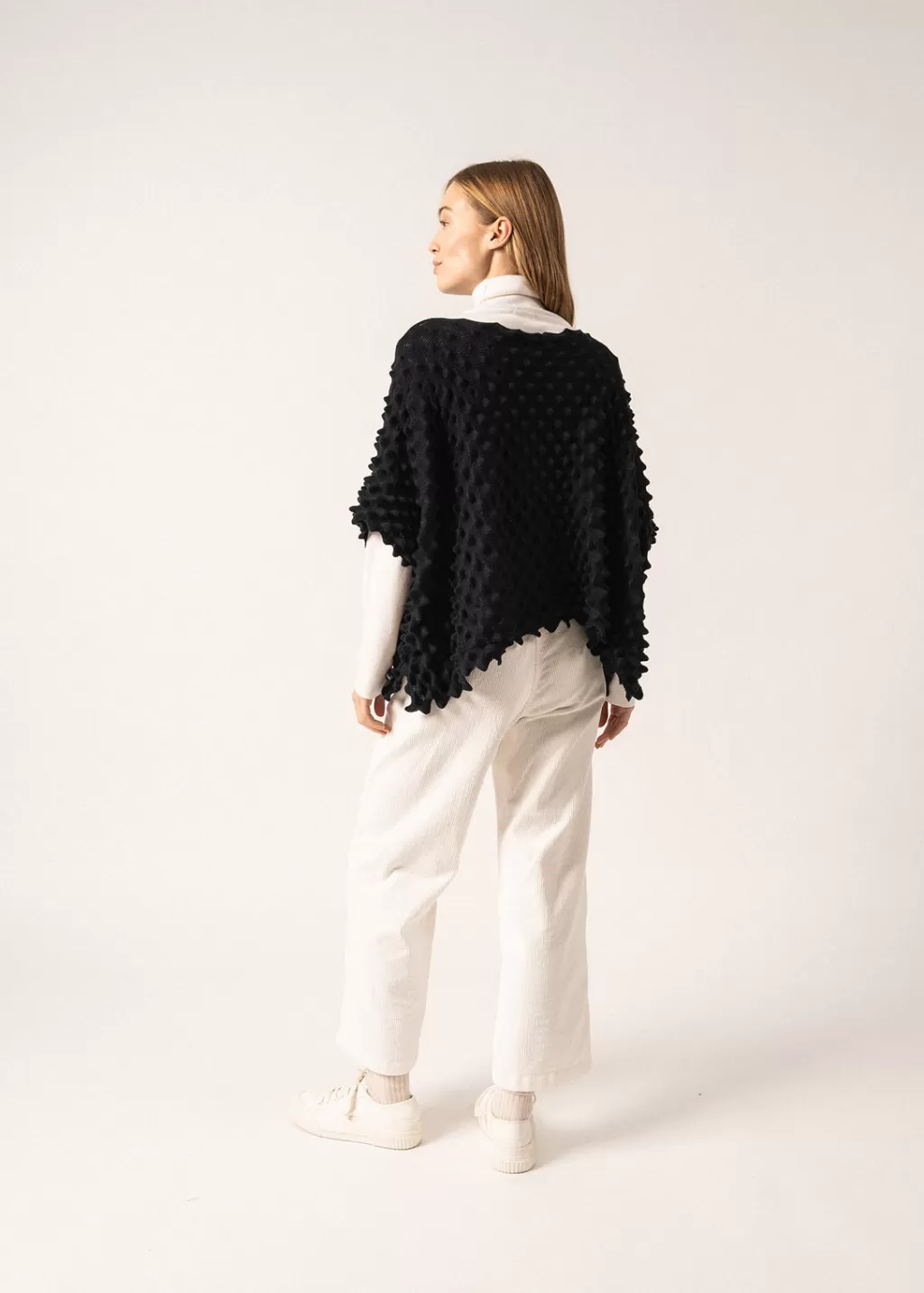 Shop Saint James Alvéole Honeycomb Effect Poncho Navy