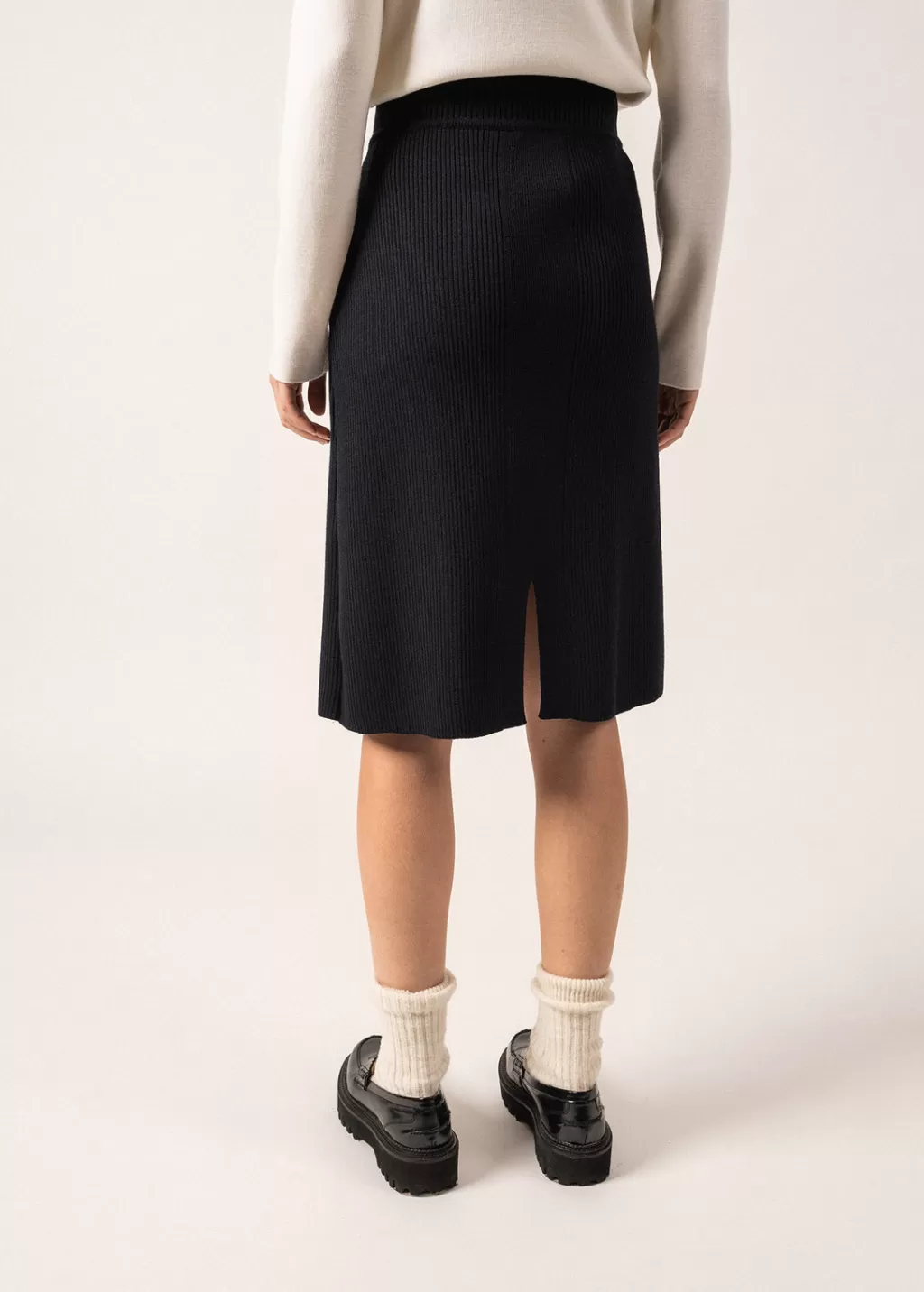 Store Saint James Artigues Straight Wool Skirt Navy