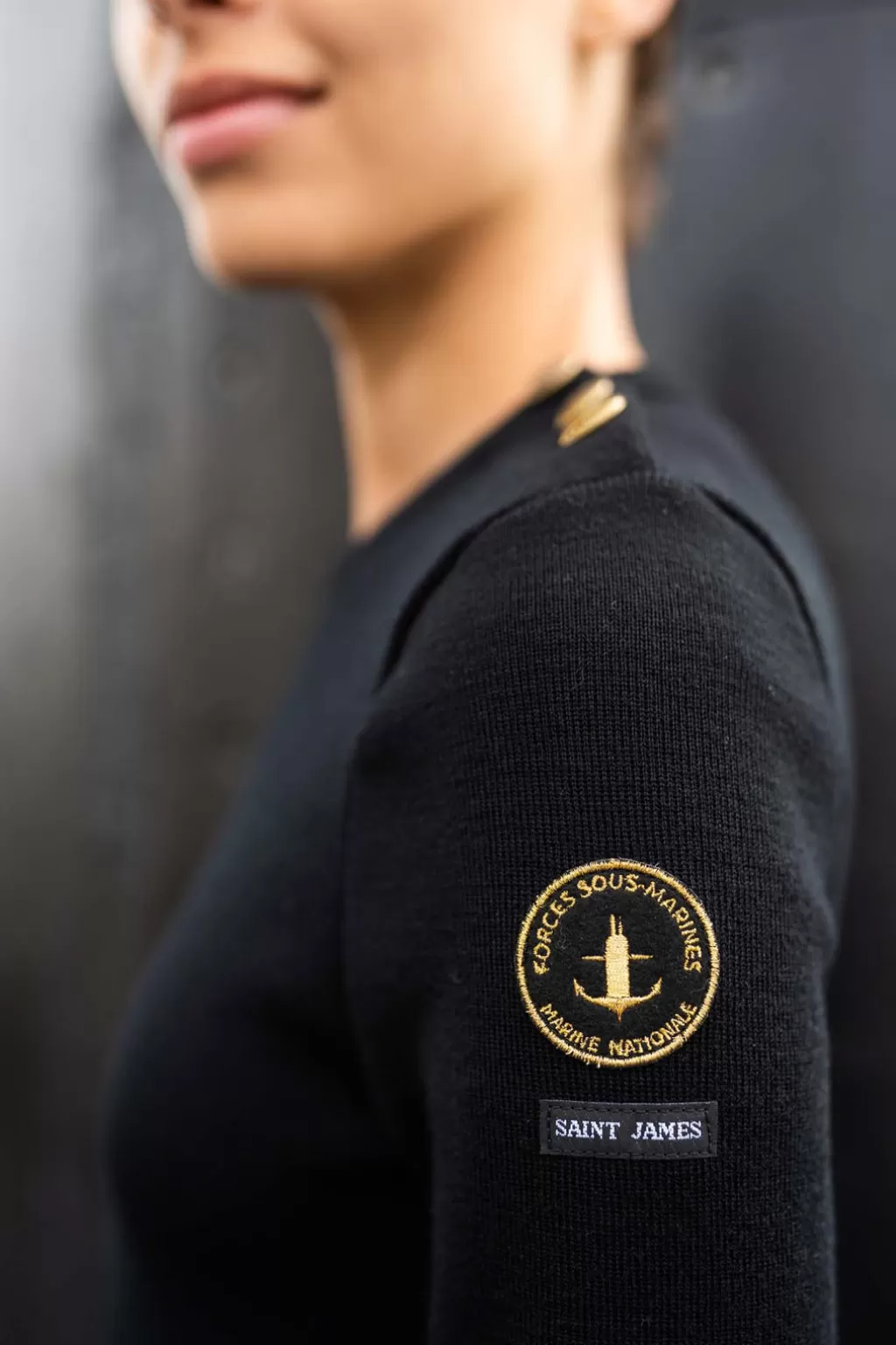 Flash Sale Saint James Astrolabe plain sailor jumper Noir