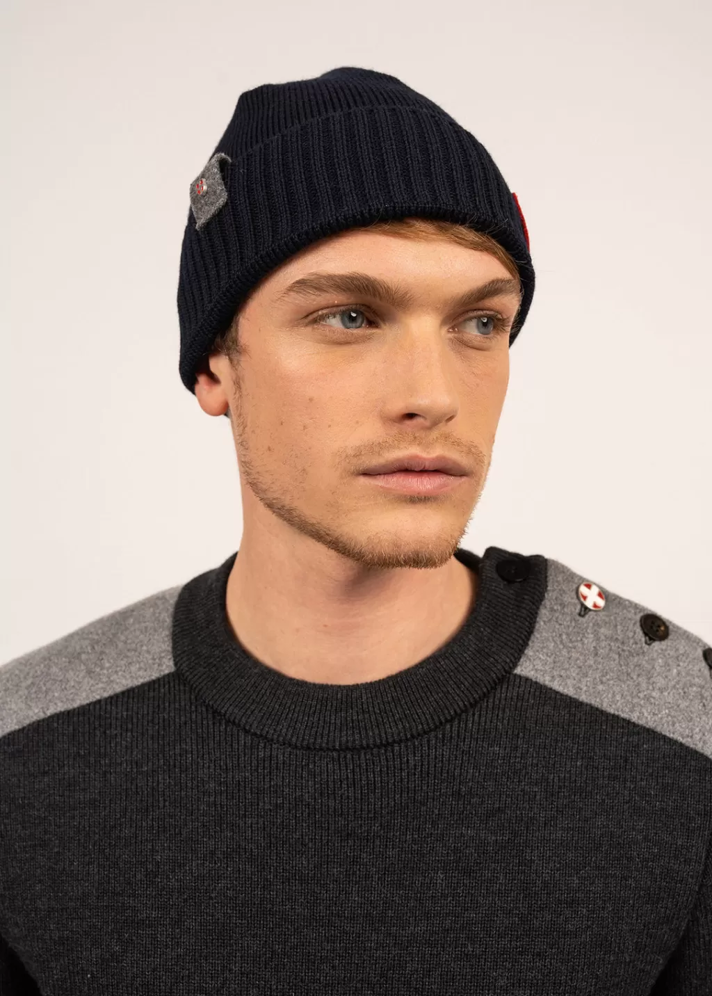 Store Saint James Becquet Arpin wool hat Navy