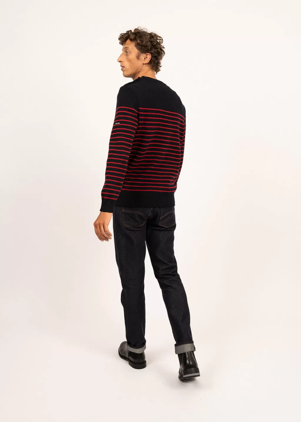 Clearance Saint James Binic striped sailor jumper Navy/medoc