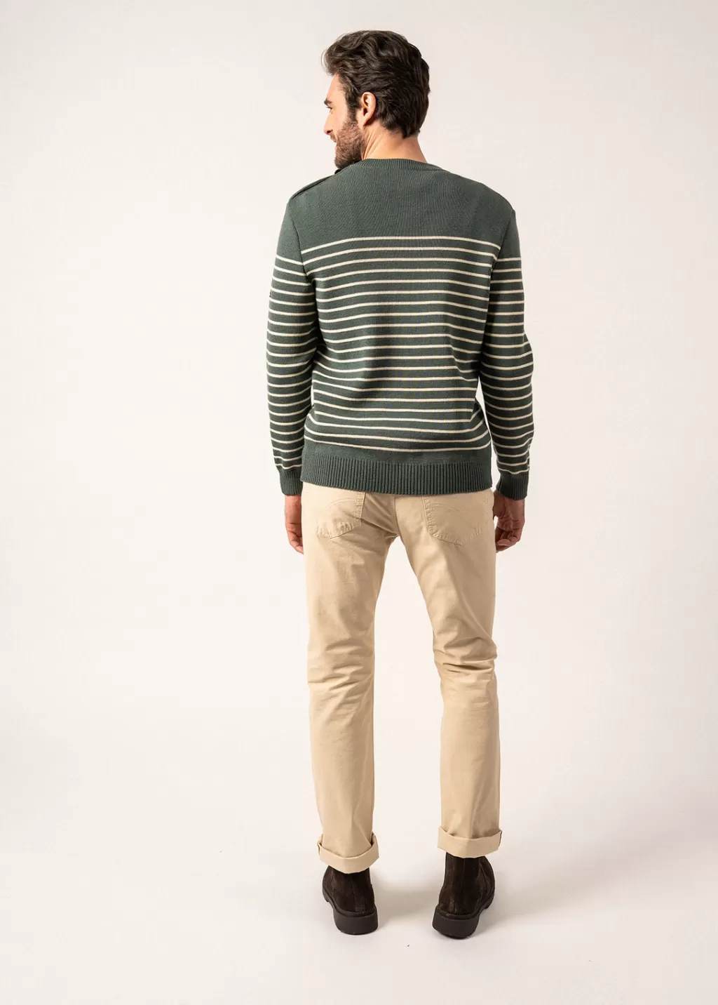 Online Saint James Binic striped sailor jumper Vegetal/ecru