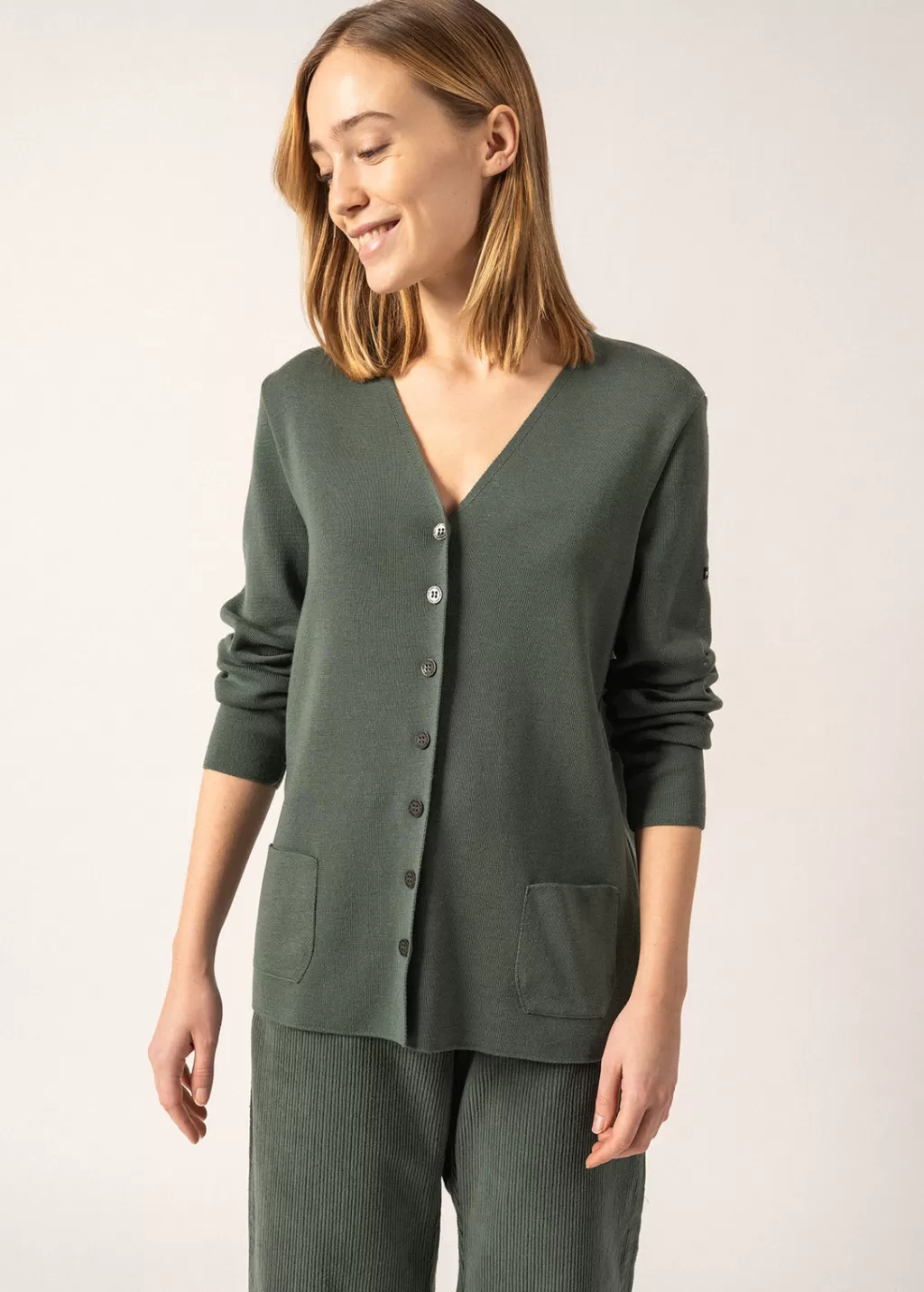 Cheap Saint James Blainville V neck cardigan Vegetal