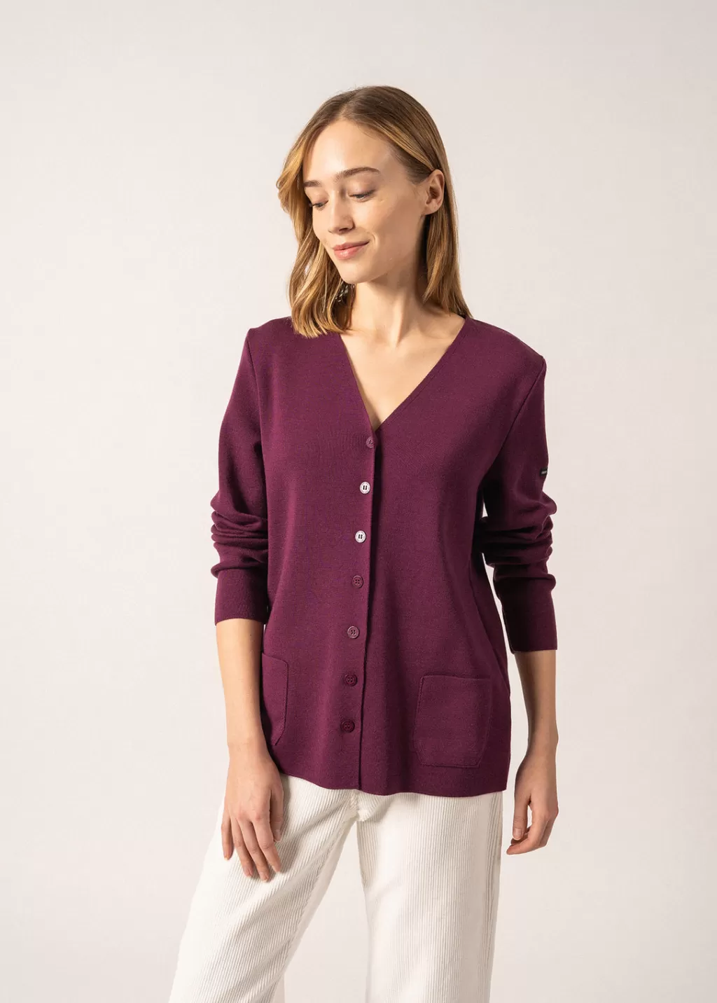 Cheap Saint James Blainville V neck cardigan Prune