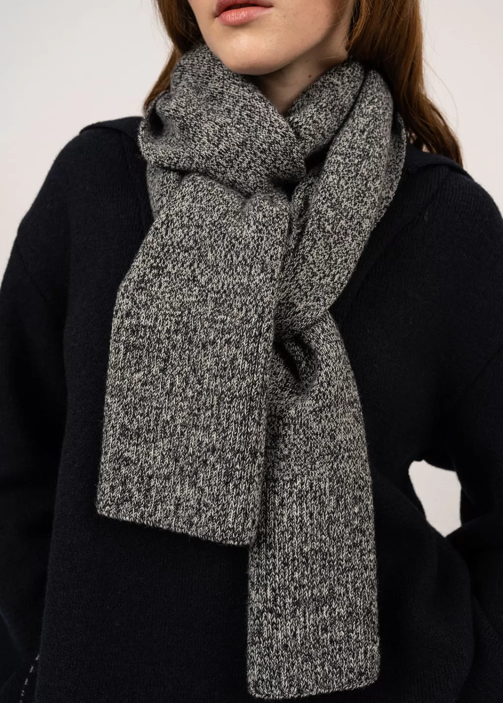 Hot Saint James Bréauté wool scarf Navy/ecru