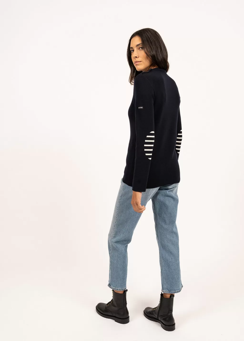 Store Saint James Bregançon plain sailor jumper Navy