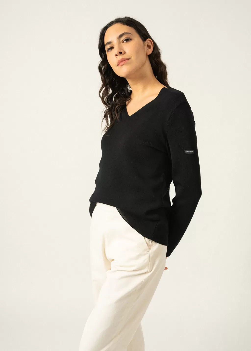 Sale Saint James Brehat V neck jumper Noir