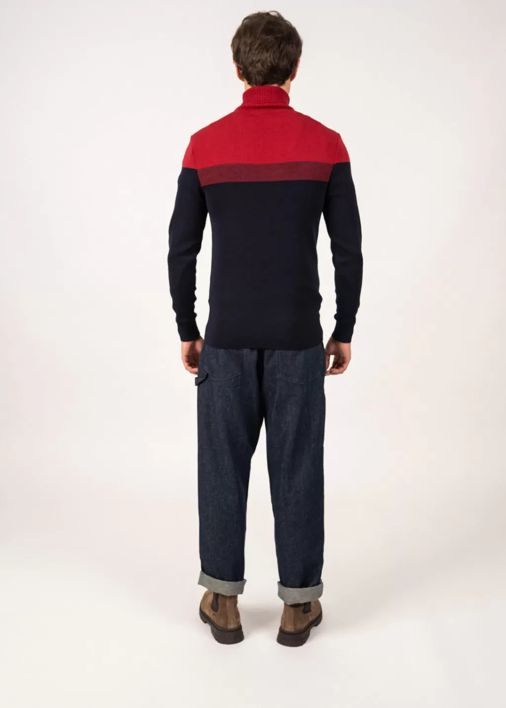 Shop Saint James Bretagne Roulé sailor jumper Marine/persan