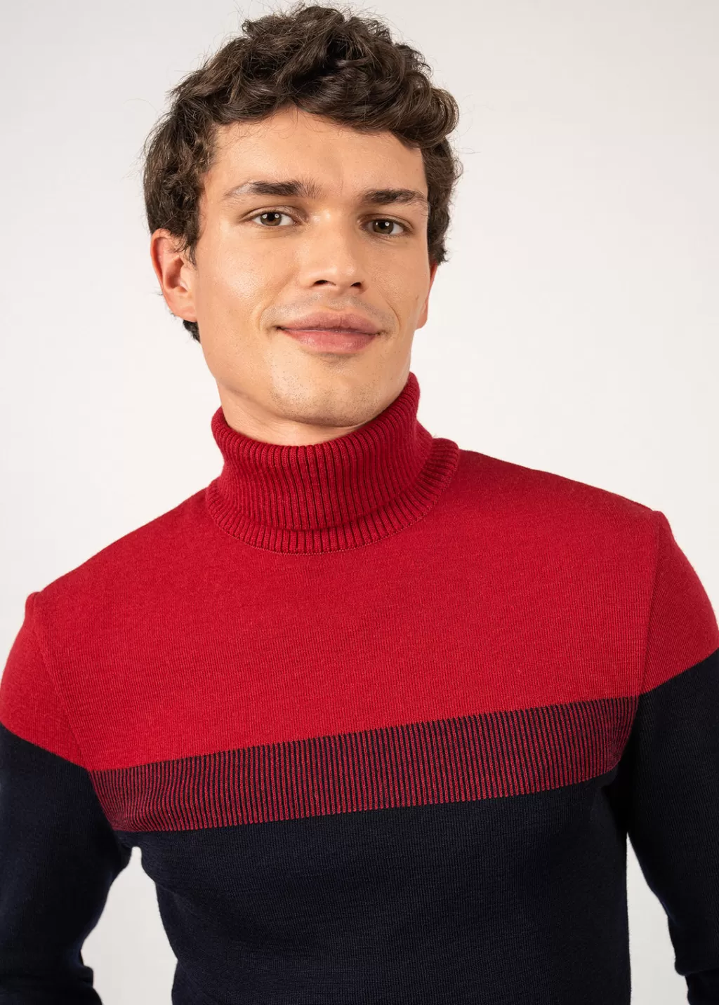 Shop Saint James Bretagne Roulé sailor jumper Marine/persan