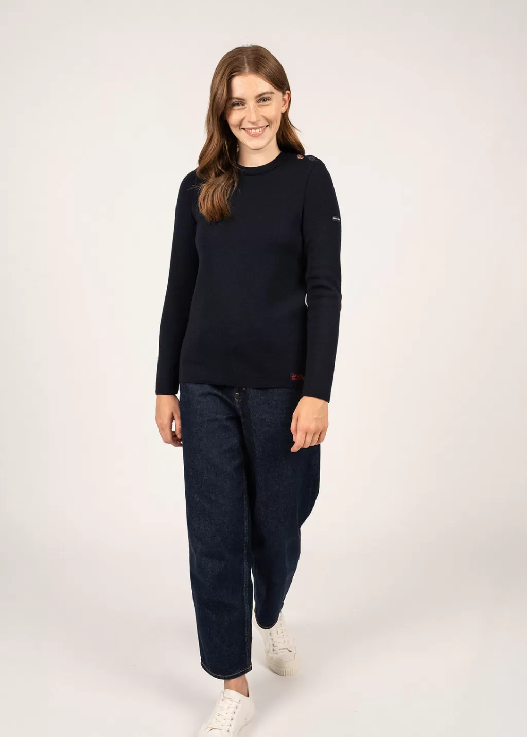 Best Saint James Brégançon sailor jumper with elbow patches Navy