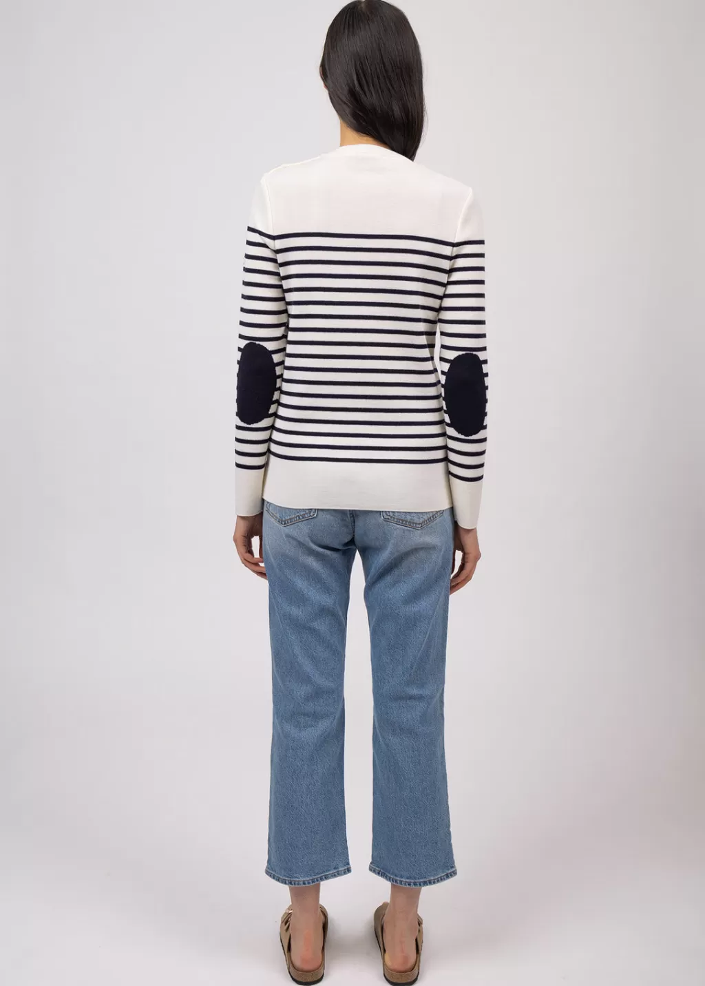 Cheap Saint James Brégançon striped sailor jumper Blanc/navy/navy