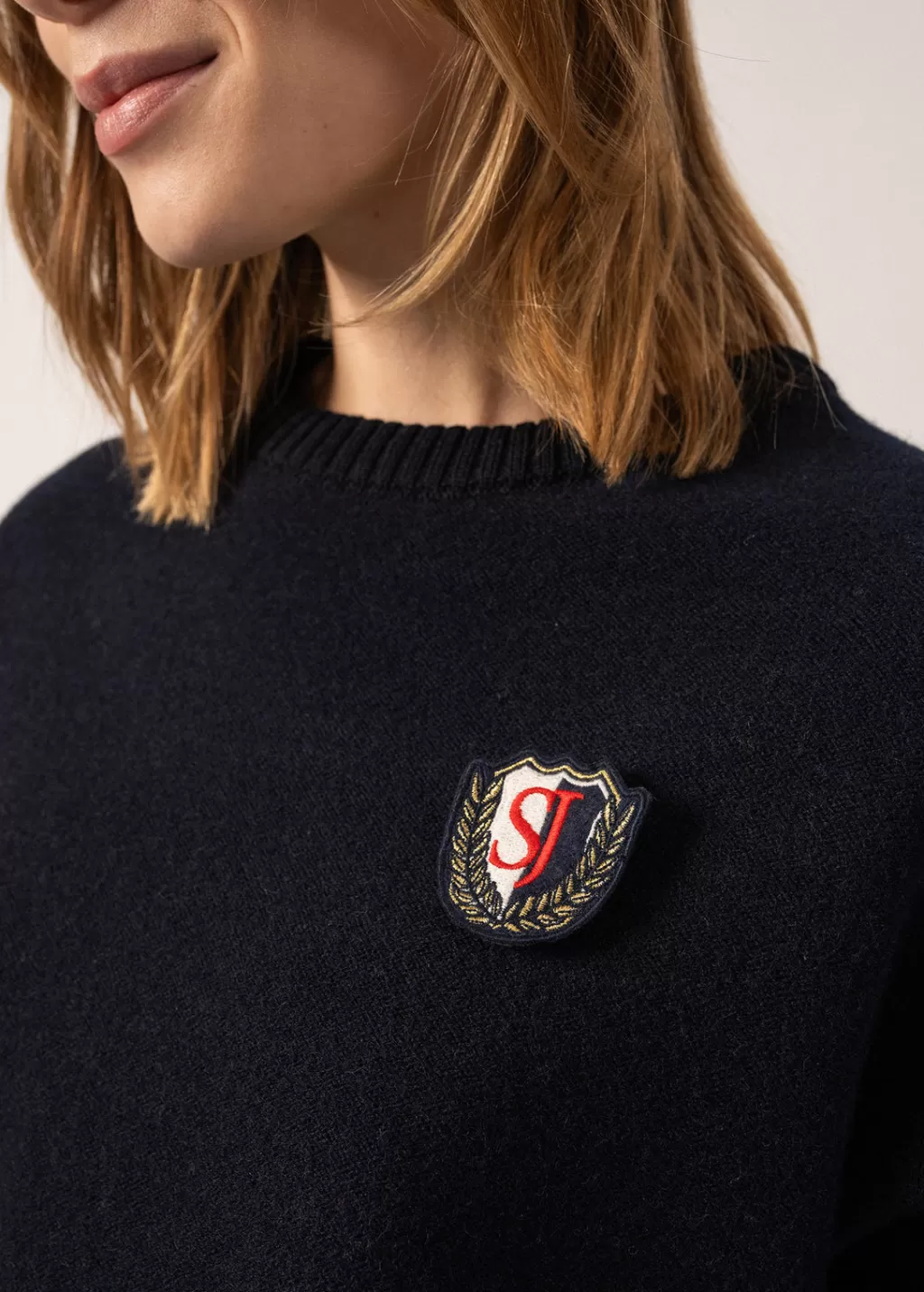 Fashion Saint James Campus Brooch Navy/tulipe