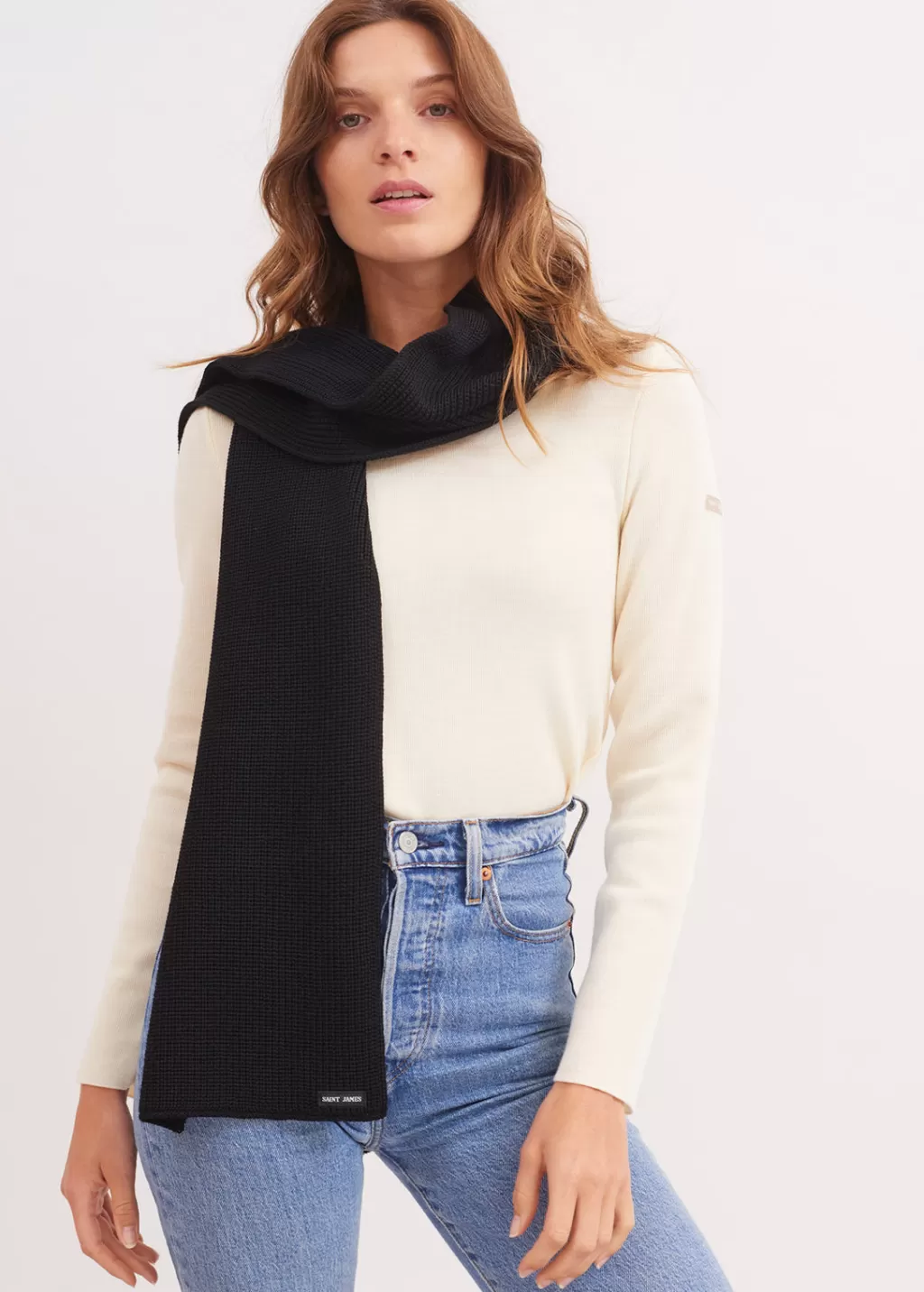 Outlet Saint James Canoe scarf Noir