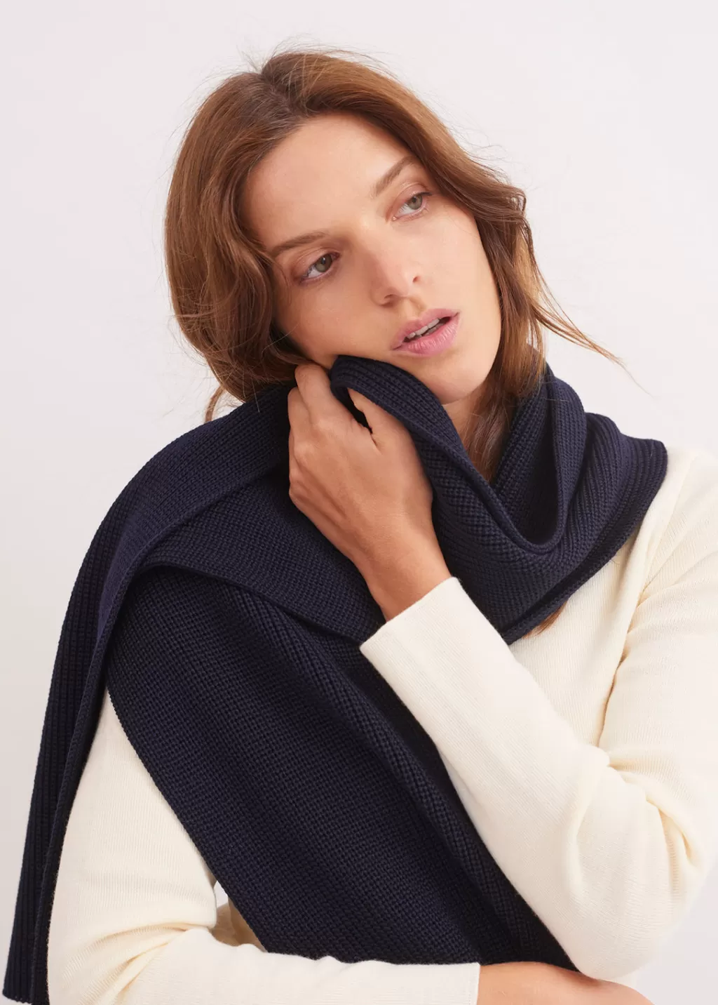 Outlet Saint James Canoe scarf Navy