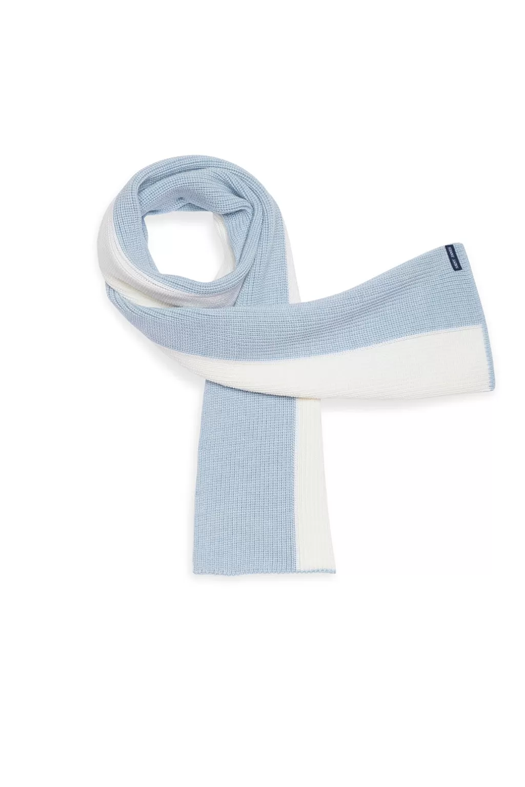 Best Saint James Canoe Two-tone Wool Scarf Cielchine/blanc