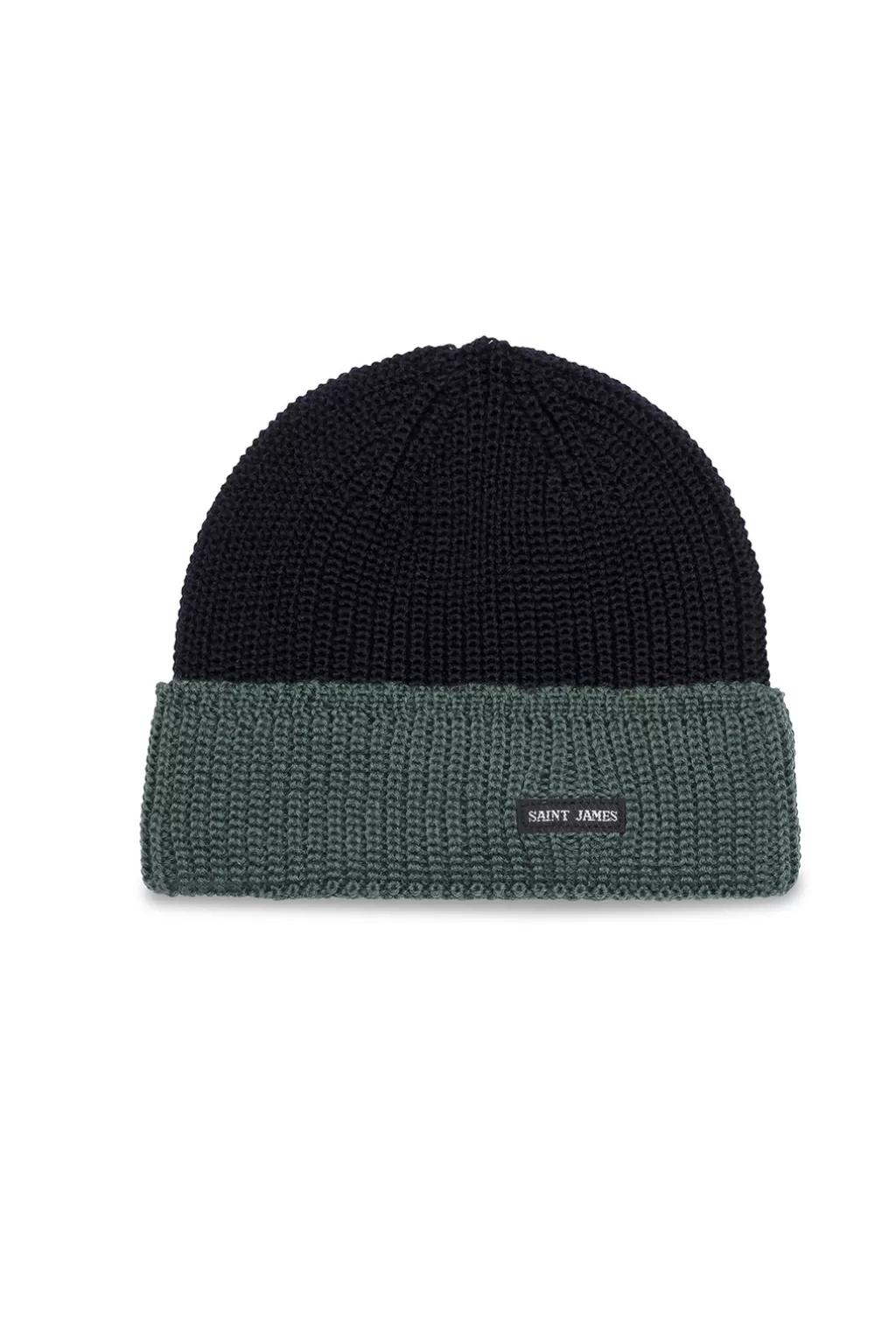 Clearance Saint James Canot Two-tone Wool Beanie Navy/vegetal