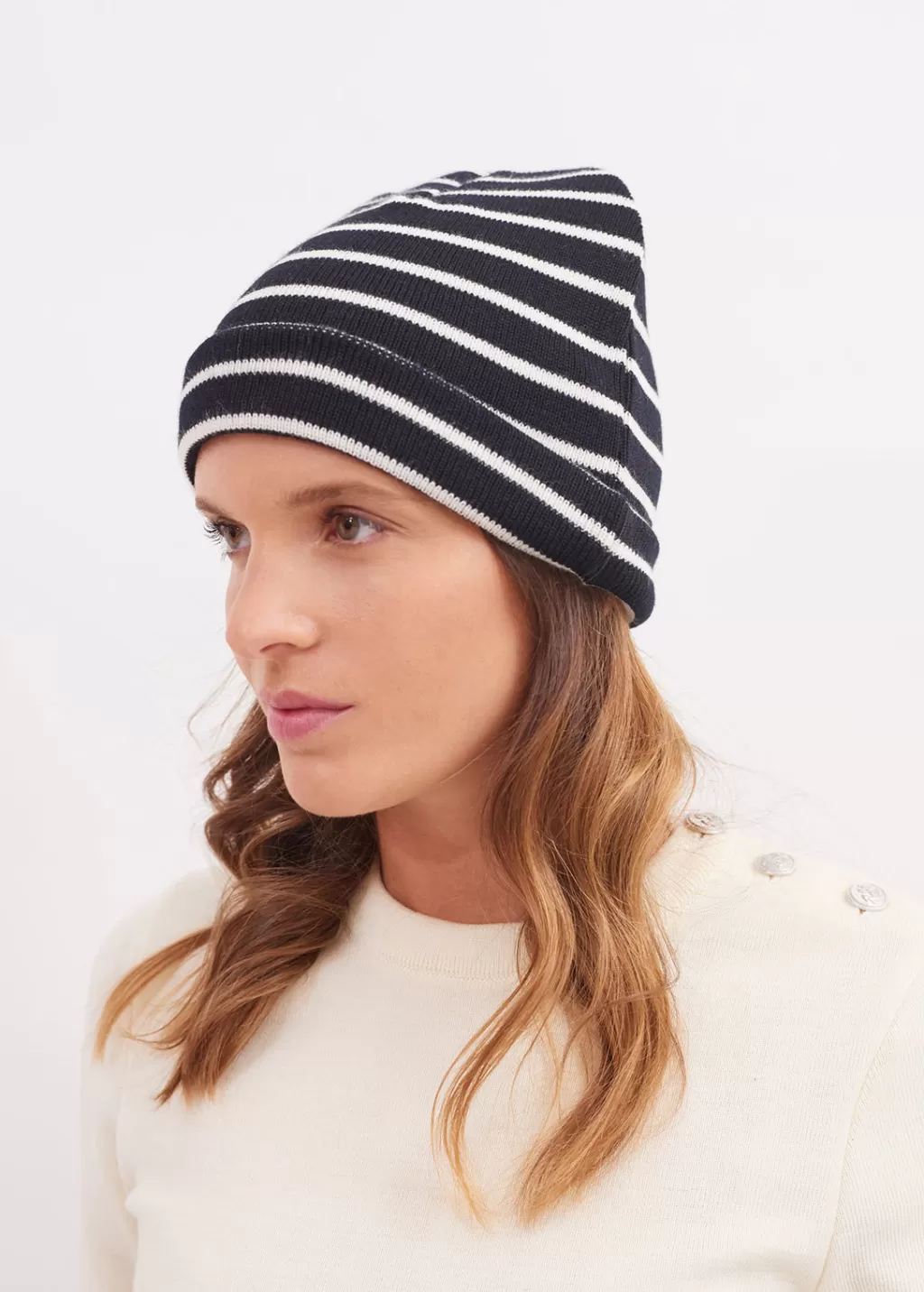 Online Saint James Cartier striped sailor hat Navy/ecume