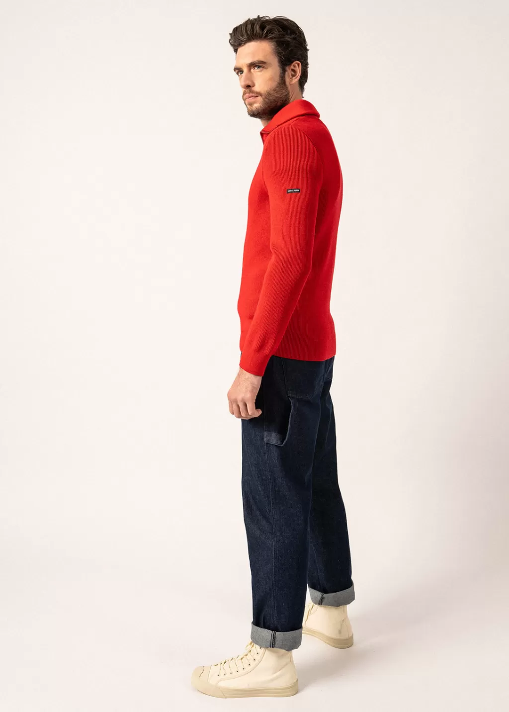 Cheap Saint James Cotentin trucker-style neck jumper Rouge