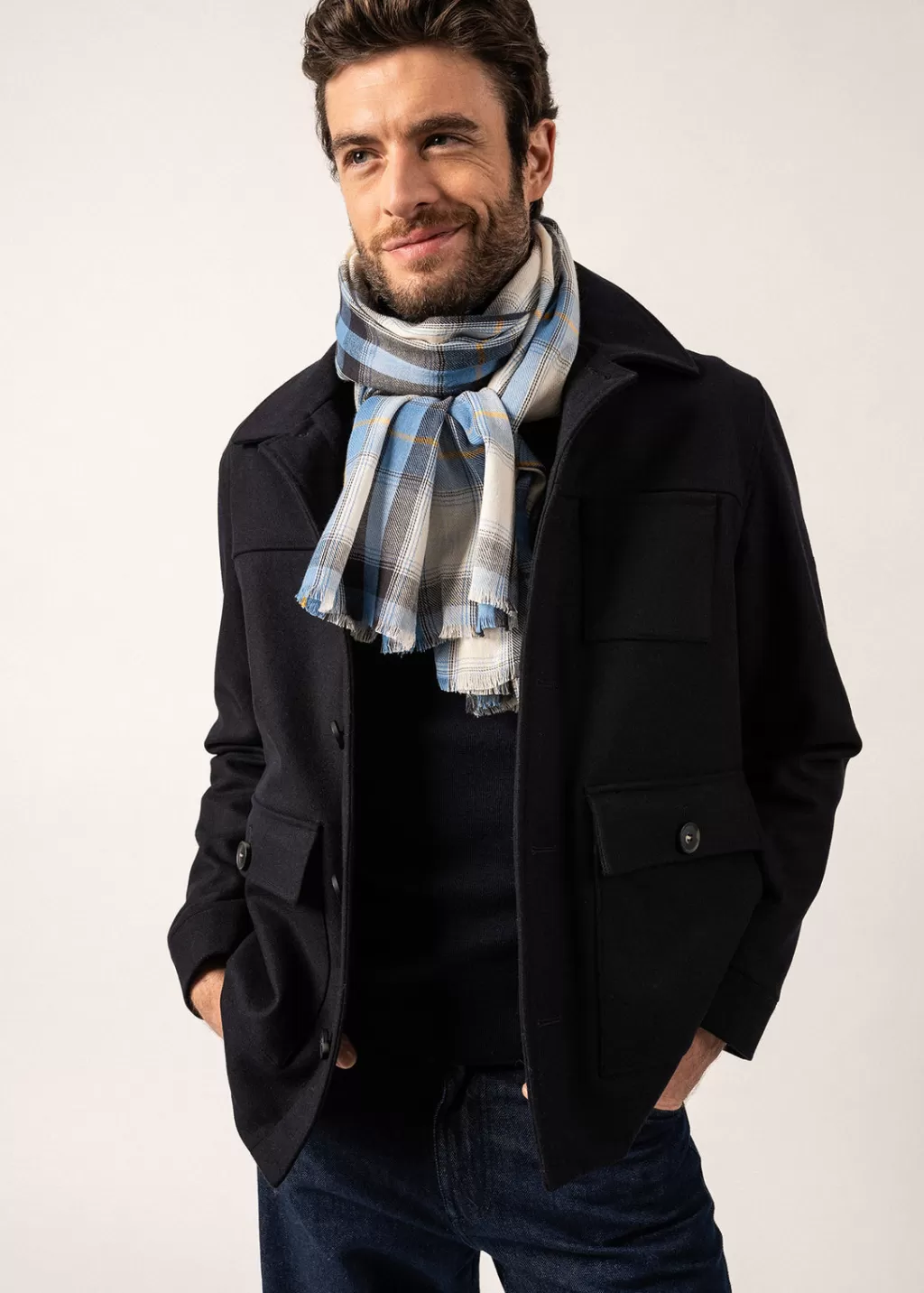 Best Saint James Cotton and Wool Scarf Oxygene/ecume