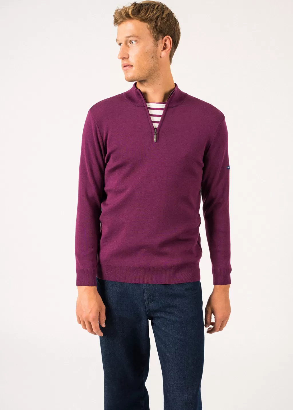 Flash Sale Saint James Crossley jumper Prune/navy