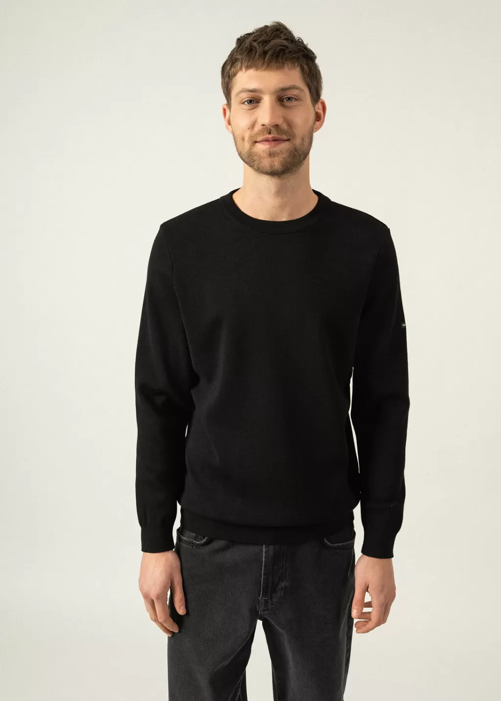 Clearance Saint James Cruiser round neck jumper Noir