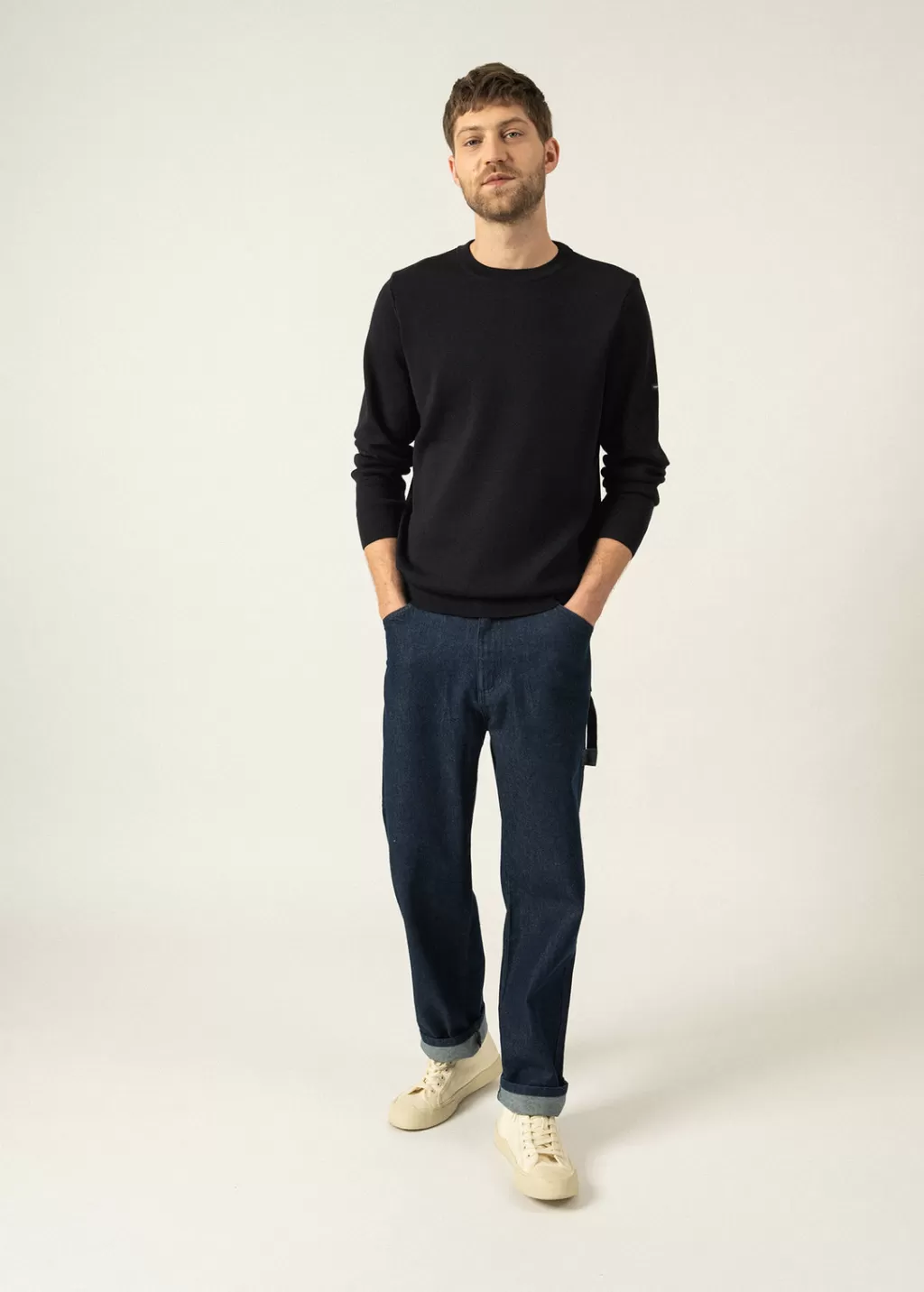 Discount Saint James Cruiser round neck jumper Navy