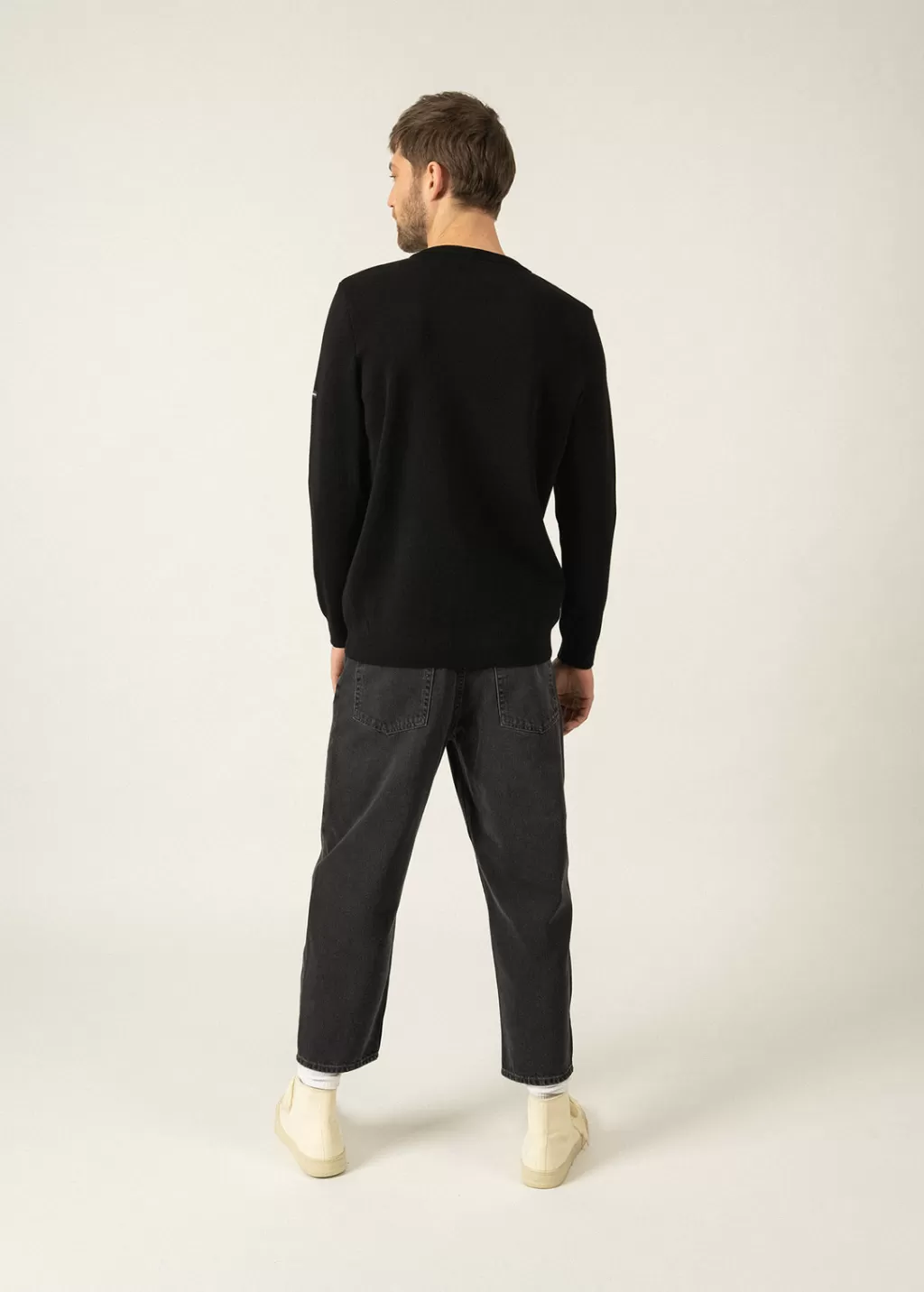 Clearance Saint James Cruiser round neck jumper Noir