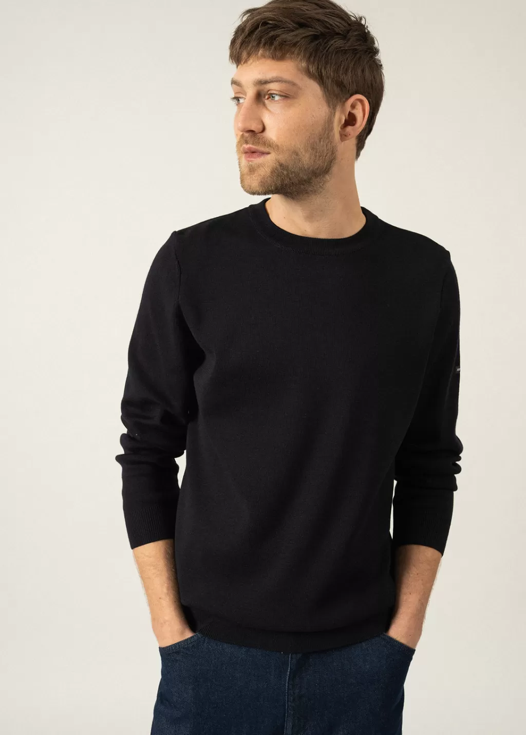 Discount Saint James Cruiser round neck jumper Navy