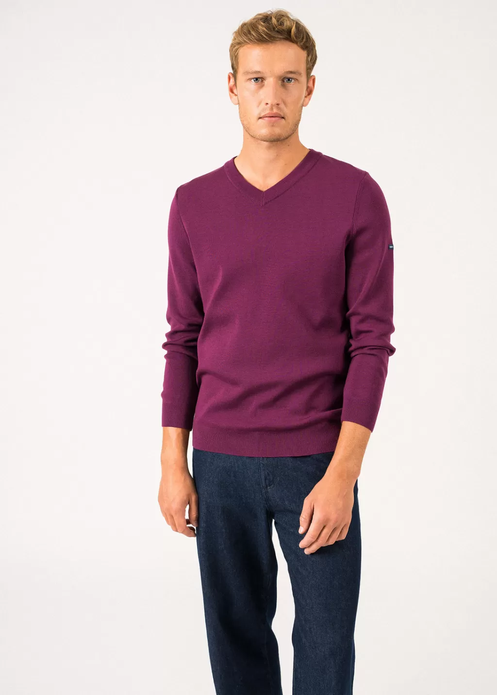 Store Saint James Cuirassé V neck jumper Prune