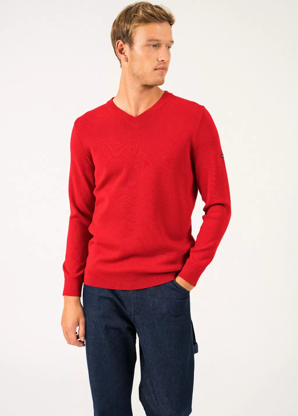 Discount Saint James Cuirassé V neck jumper Rouge