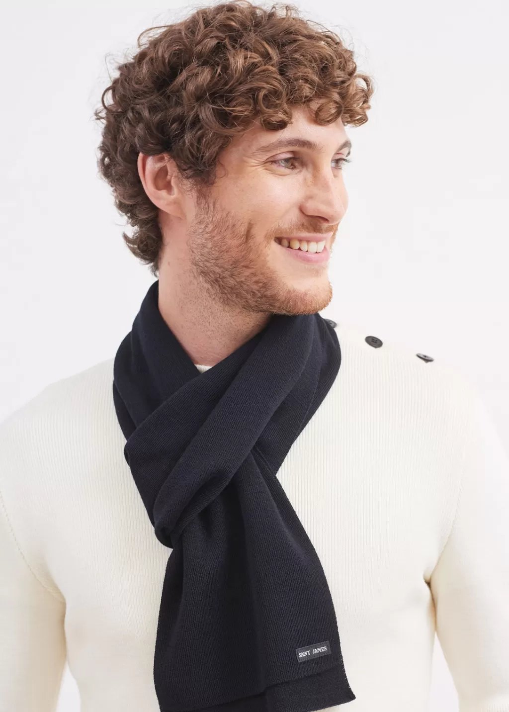 Shop Saint James Duguay scarf Navy