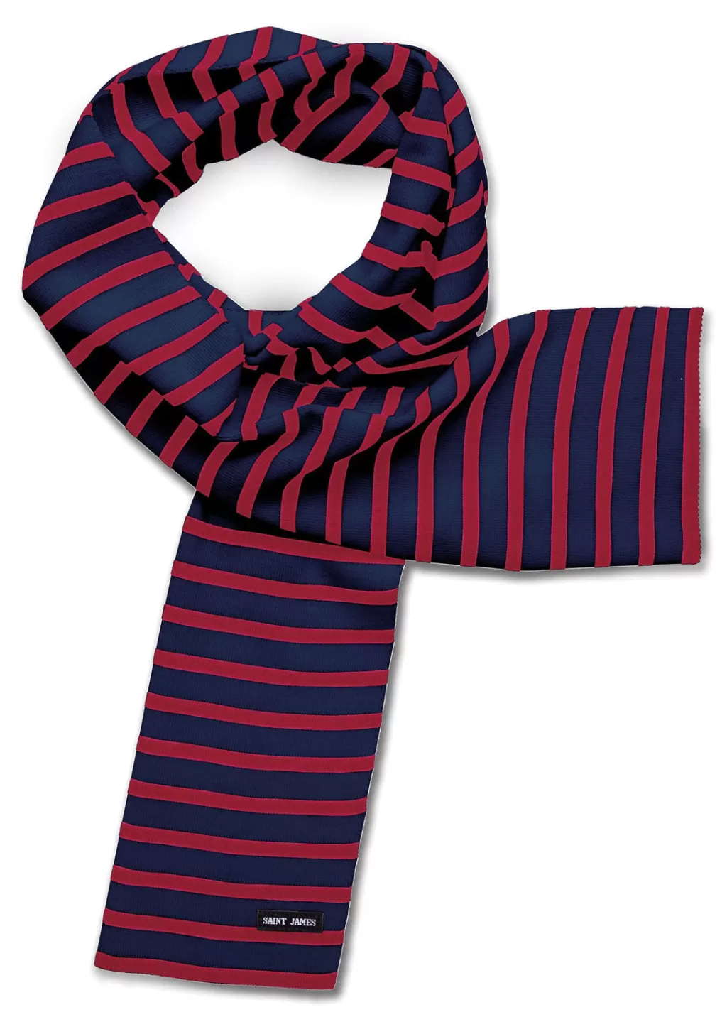 Outlet Saint James Duguay striped scarf Navy/tulipe