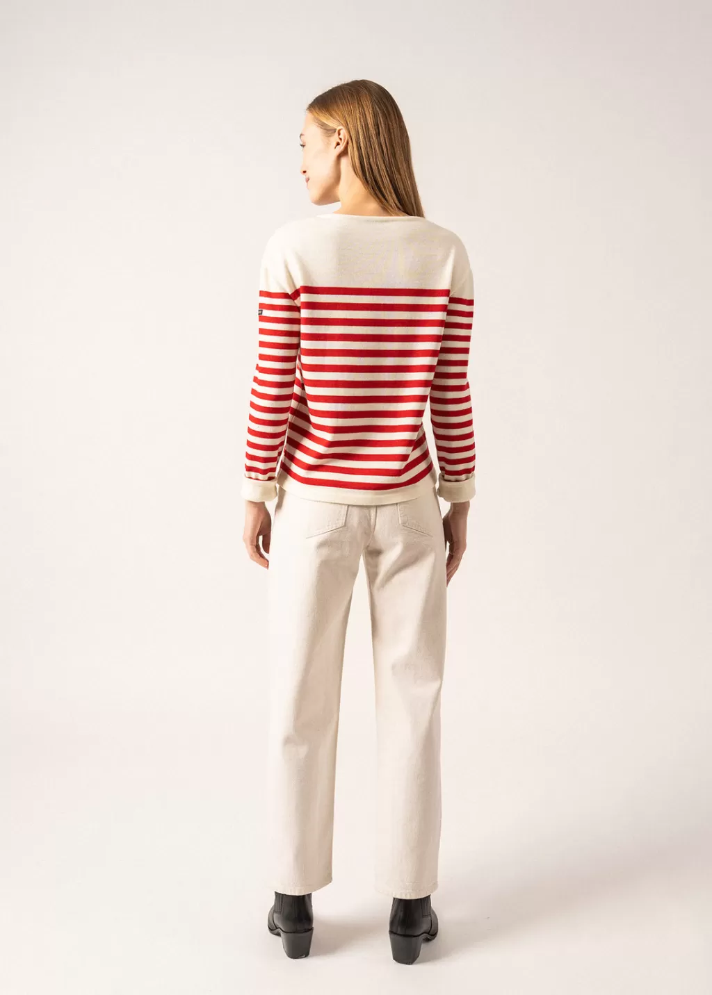 Shop Saint James Ecrins Striped Jumper Ecume/tulipe