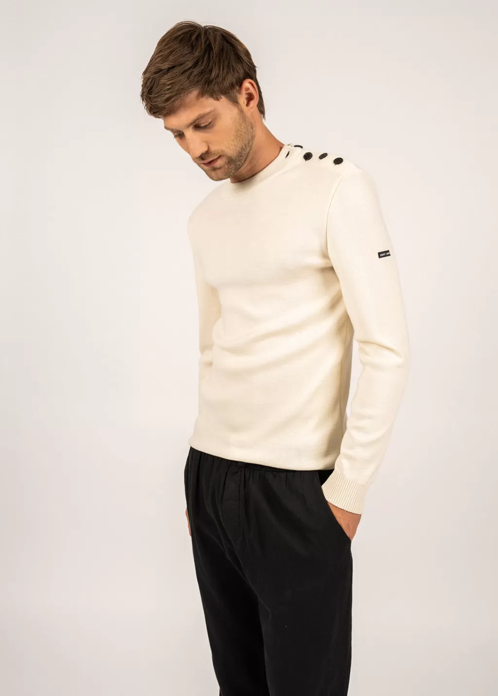 Clearance Saint James Estran wool sailor jumper Ecume