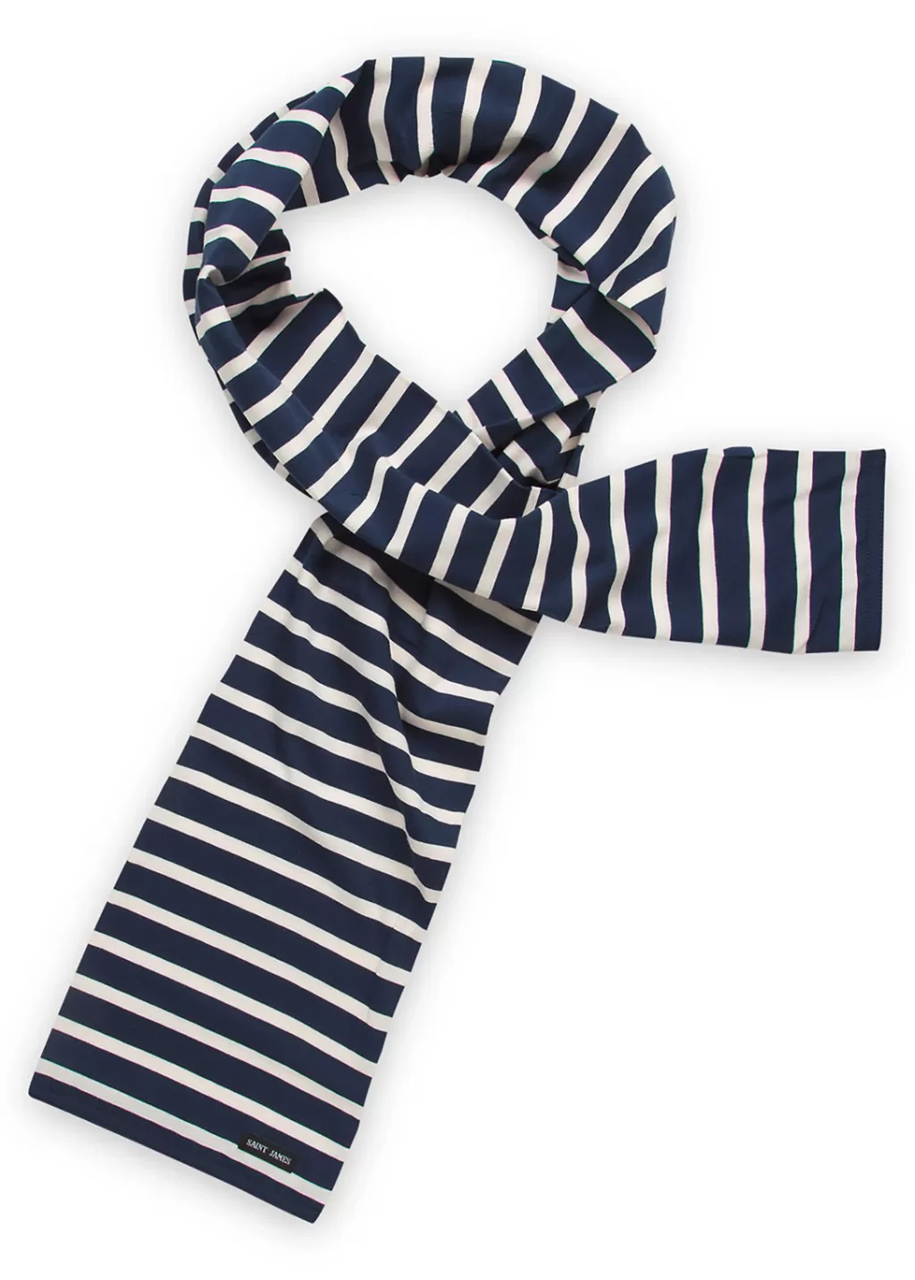 Clearance Saint James Eve striped scarf Marine/ecru