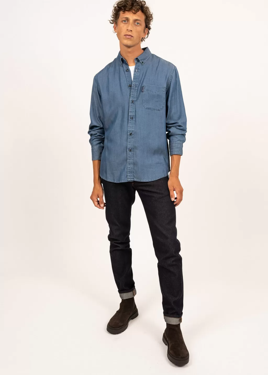 Clearance Saint James Frederic long sleeve shirt Chambray