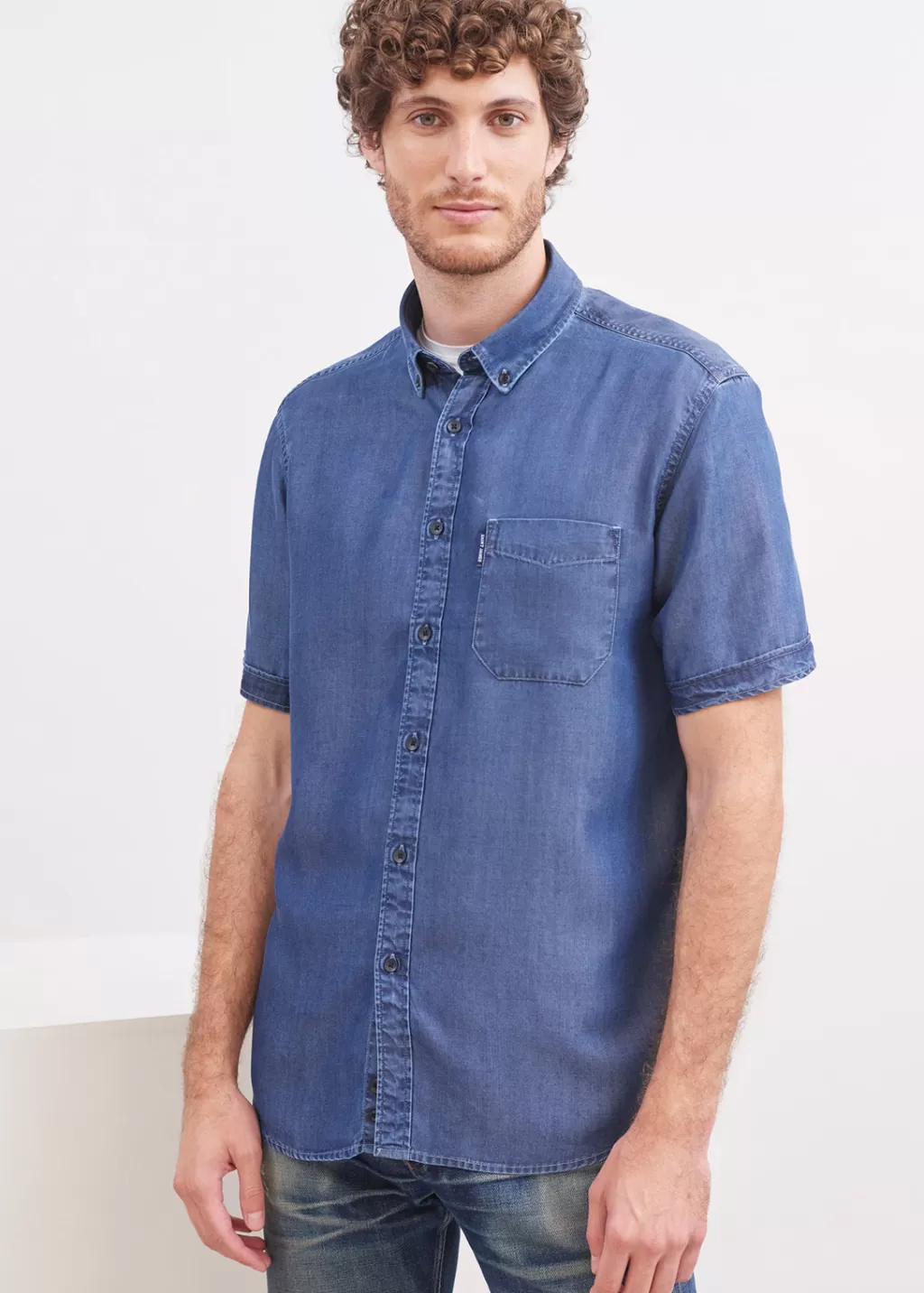 Discount Saint James Frederic short sleeve shirt Chambray