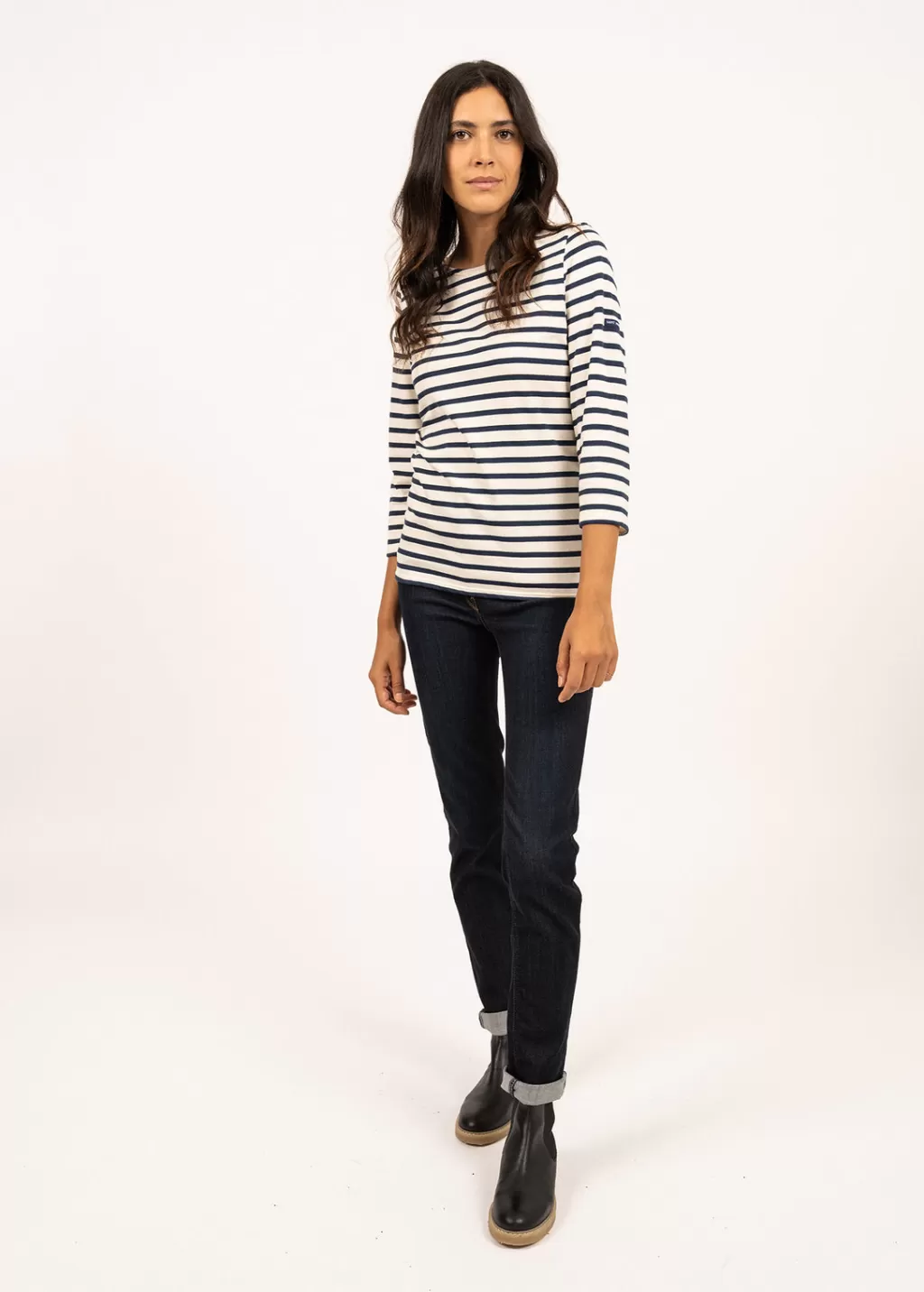 Outlet Saint James Galathée striped sailor shirt Ecru/marine