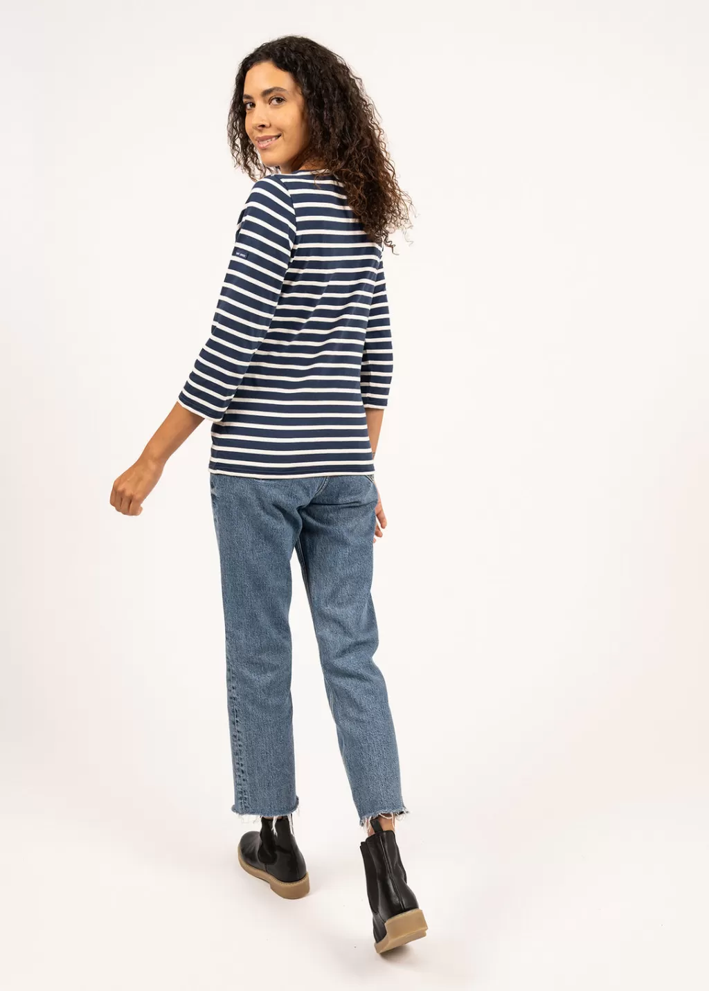 Sale Saint James Galathée striped sailor shirt Marine/ecru