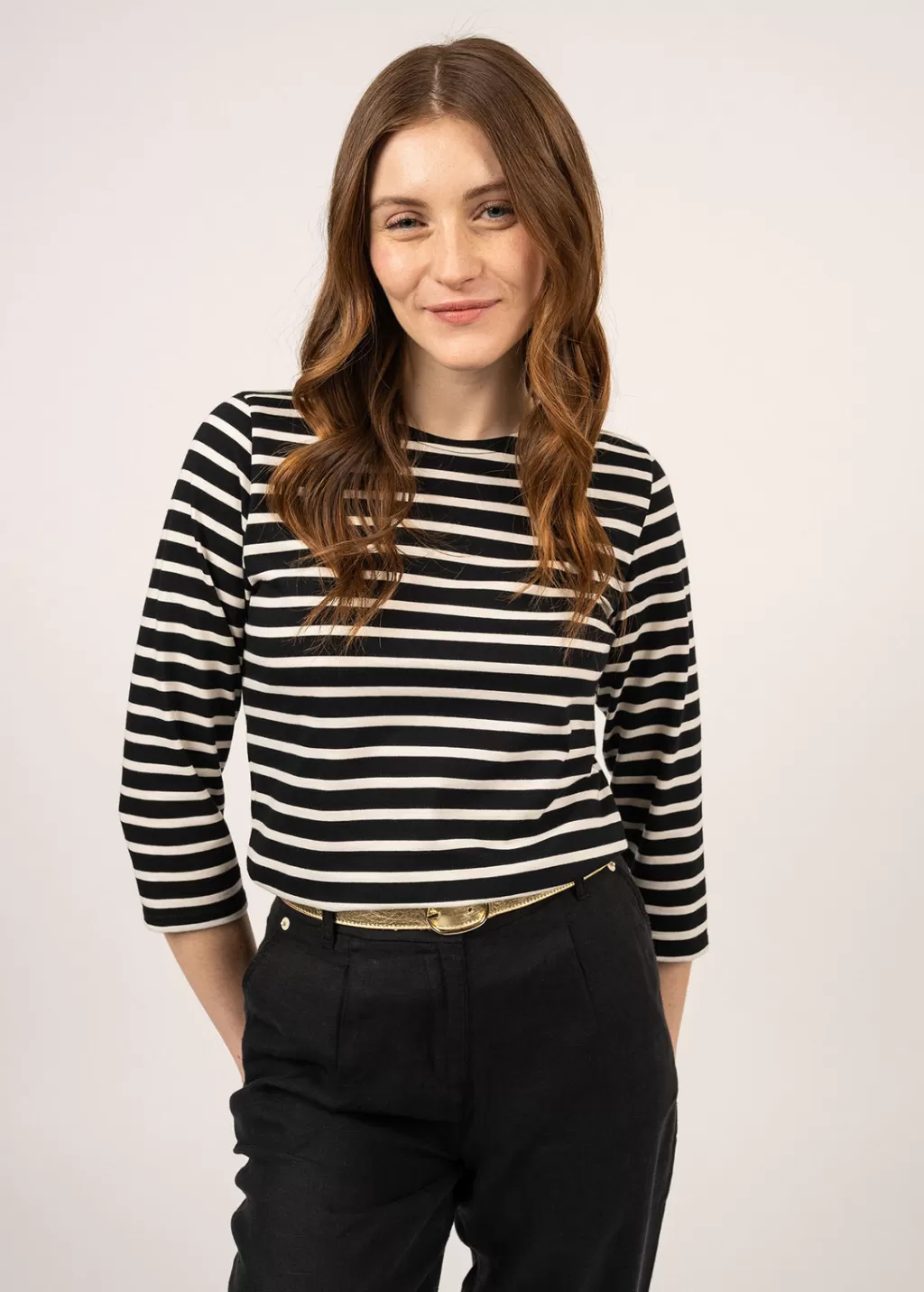 Hot Saint James Galathée striped sailor shirt Noir/ecru