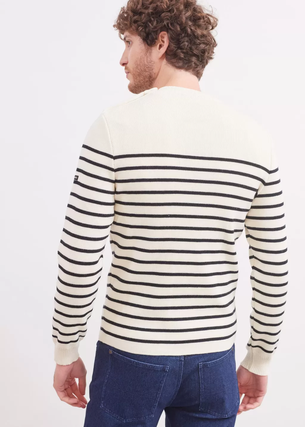 Online Saint James Galiote striped sailor jumper Ecume/navy