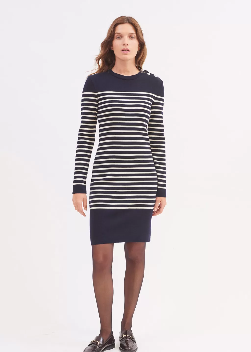 Fashion Saint James Grande Marée striped jumper dress Navy/ecume