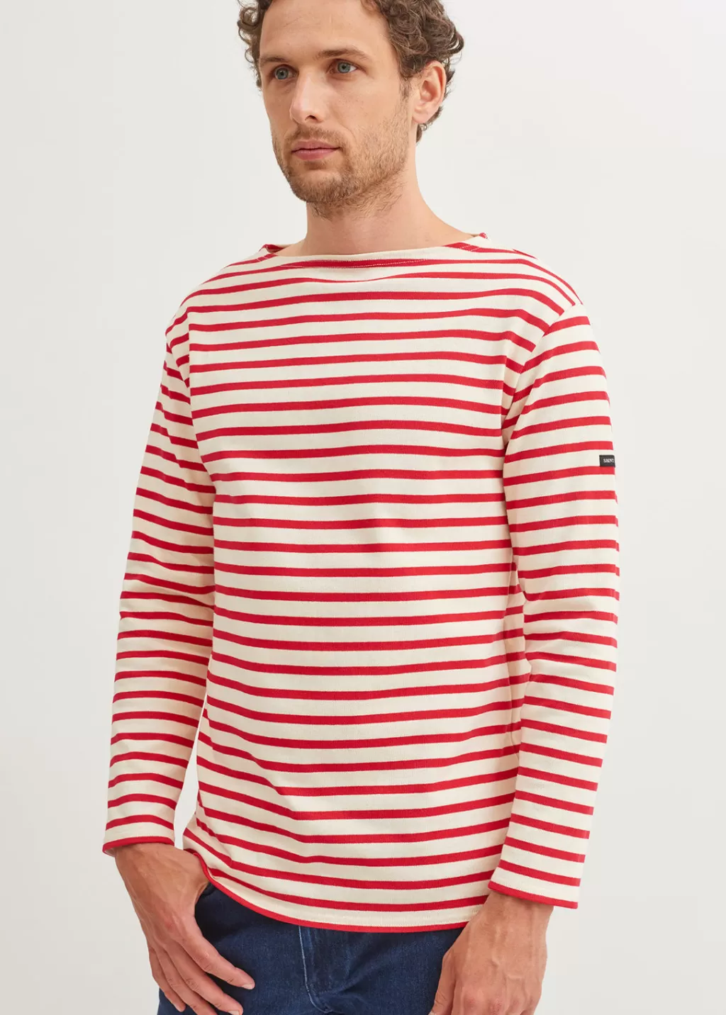 Online Saint James Guildo striped sailor shirt Ecru/tulipe