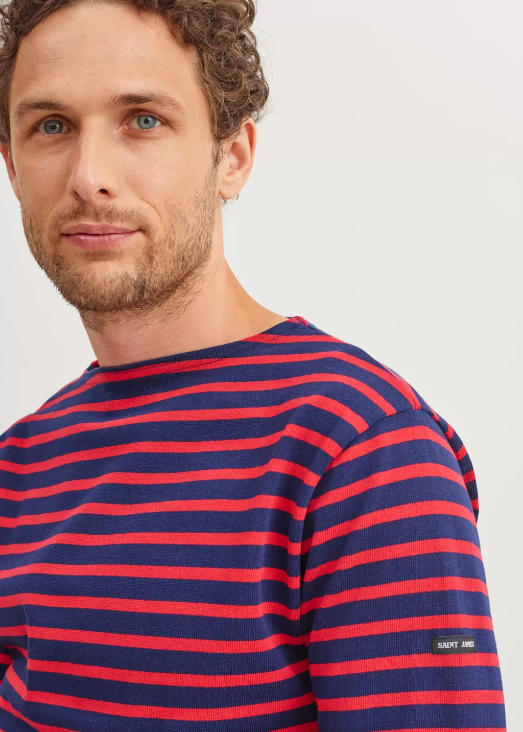 Cheap Saint James Guildo striped sailor shirt Marine/tulipe