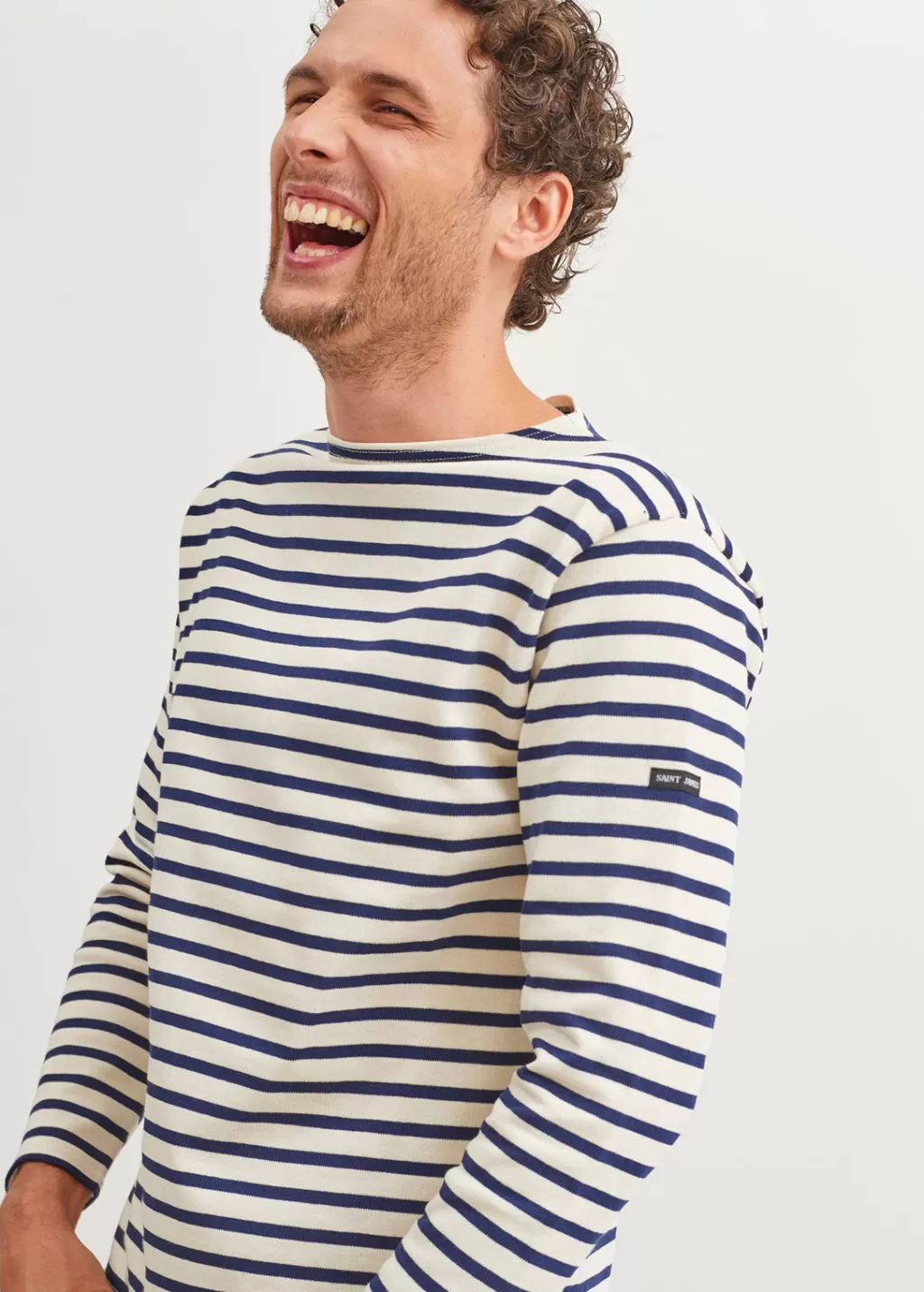 Outlet Saint James Guildo striped sailor shirt Ecru/marine