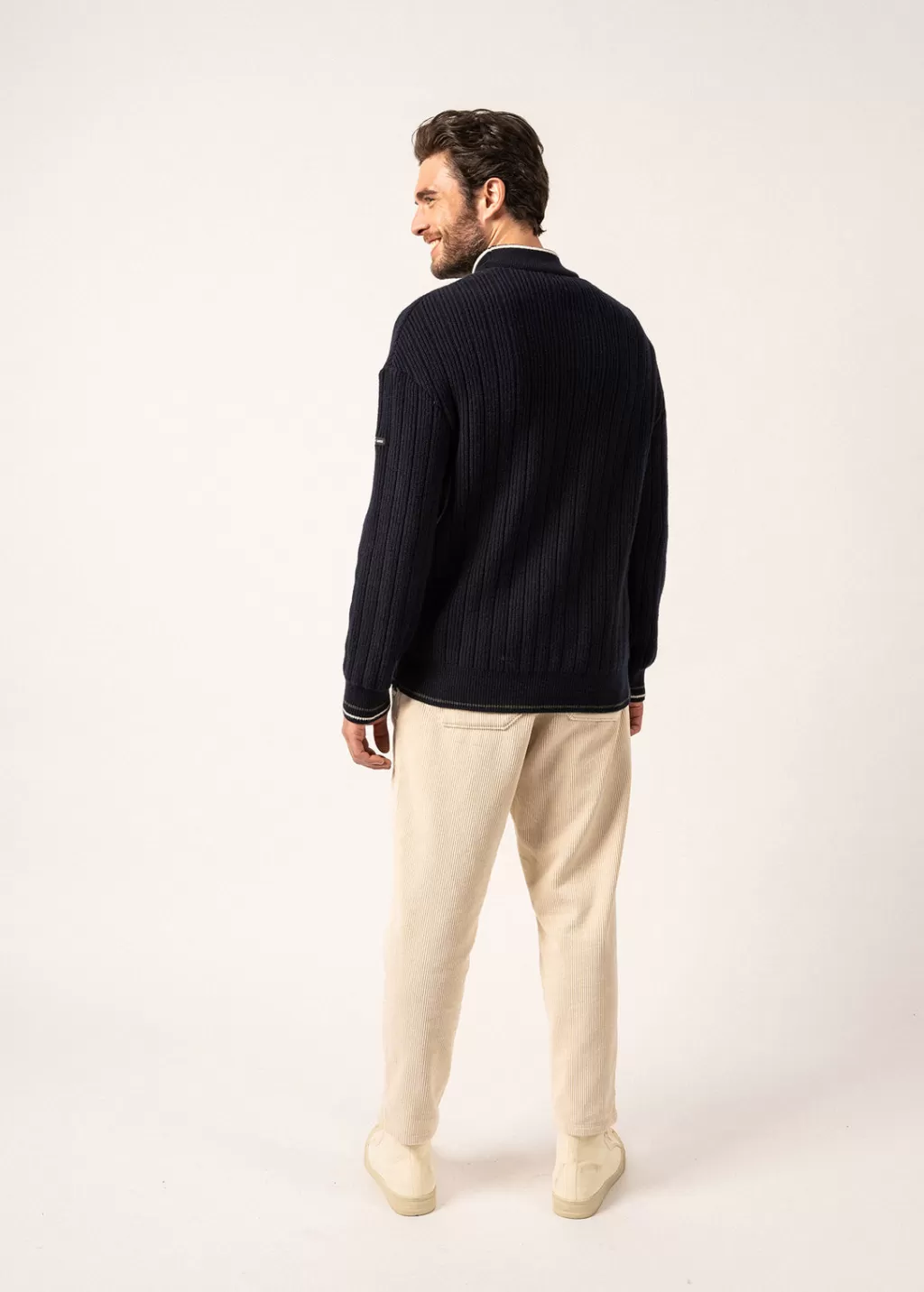 Cheap Saint James Huez Wool Jumper Navy/vegetal/ecume