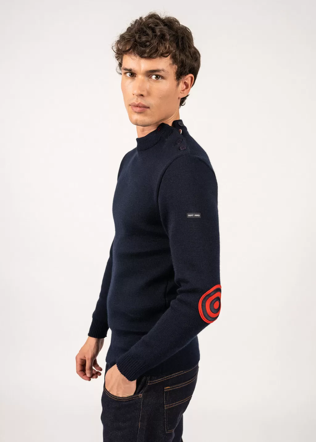 Best Saint James Iconic Matelot jumper with elbow patches Marine