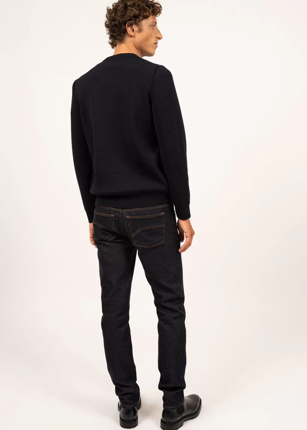 Fashion Saint James Locronan round neck jumper Navy