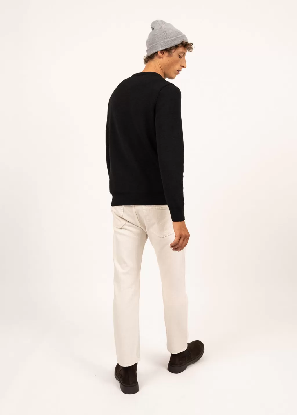 Clearance Saint James Locronan round neck jumper Noir